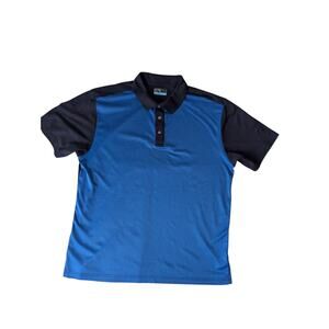 PGA TOUR Golf Polo Shirt XL Blue Navy Colorblock Performance Short Sleeve